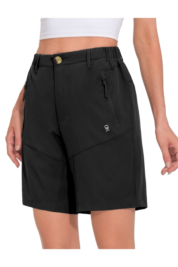 Women's Stretch Quick Dry Cargo Shorts for Hiking, Camping, Travel Black Size XS