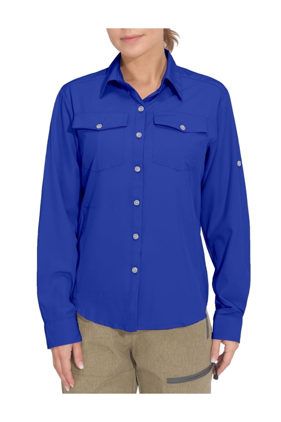 Women's Stretch Quick Dry UPF50+ Long Sleeve Shirt for Hiking, Travel, Camping Size XS