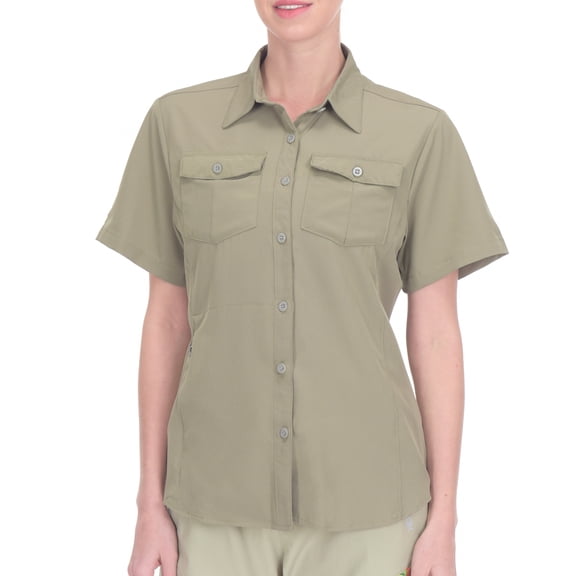 Little Donkey Andy Women's Stretch Quick Dry UPF50 Short Sleeve Shirt for Hiking, Travel, Camping Size S