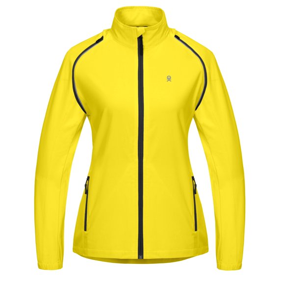 Little Donkey Andy Women's Lightweight Waterproof Cycling Jacket with Removable Sleeves for Biking Running Golf Yellow XS