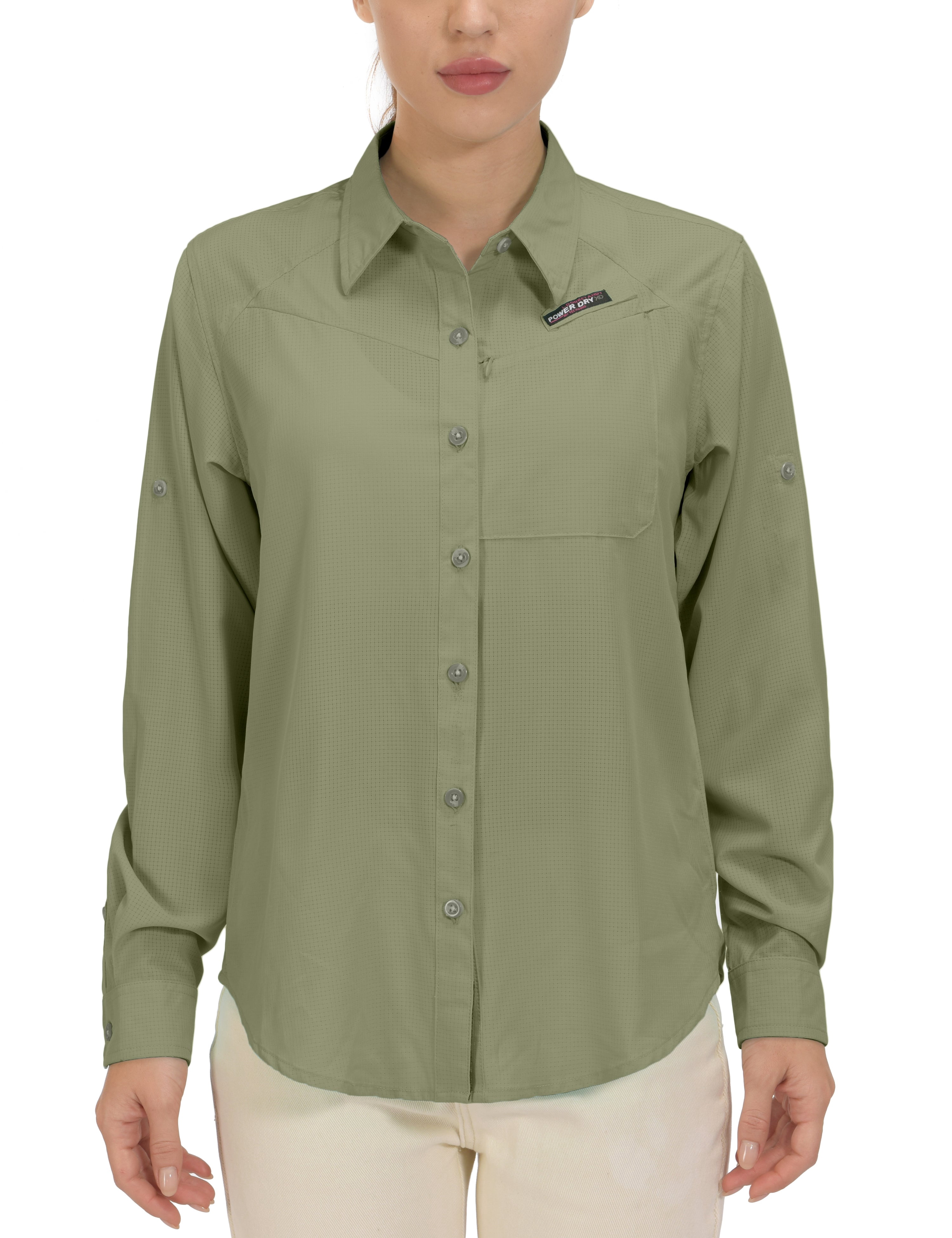 Little Donkey Andy Women's UPF 50+ Long Sleeve Sun Shirt - Button Down Blouse For Fishing, Hiking