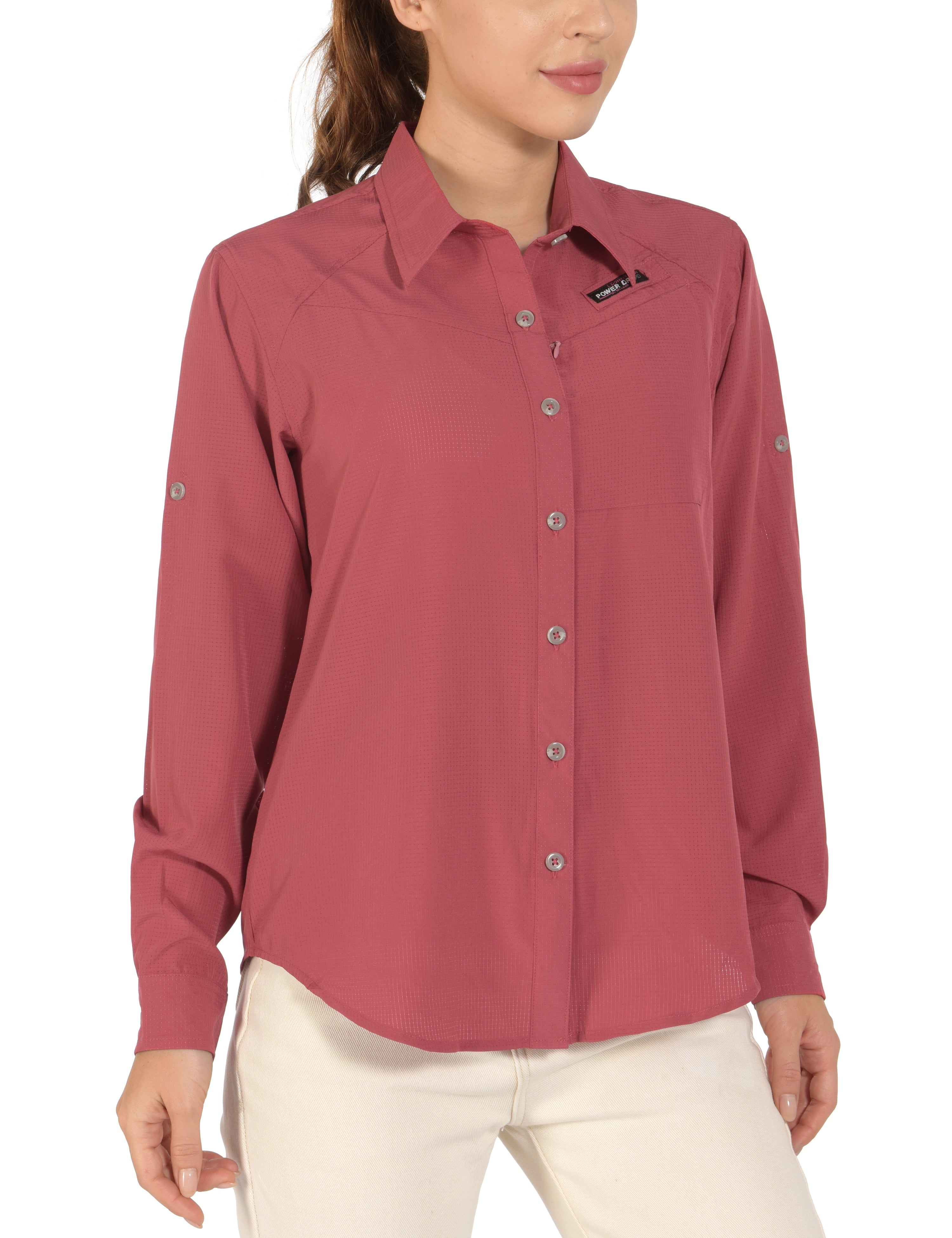 Little Donkey Andy Women's UPF 50+ Long Sleeve Sun Shirt - Button Down Blouse For Fishing, Hiking