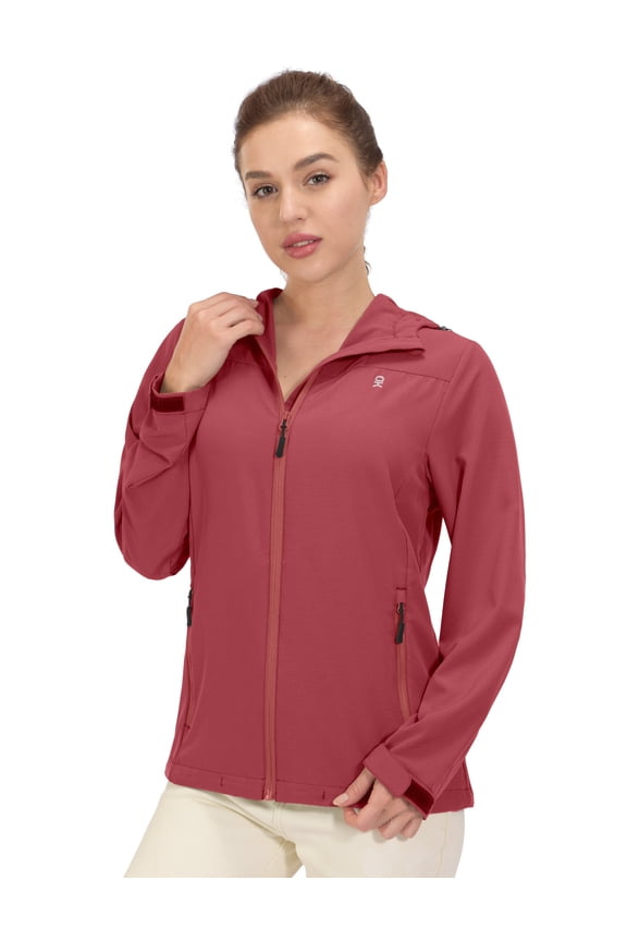 Women's UV Protection Hiking Jackets Breathable Hooded Shirts for Fishing Camp with Air-Holes Watermelon Red Size XS
