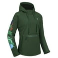 thumbnail image 1 of Little Donkey Andy Women's UV Protection Hoodies with Fleece Lined, Water Repellent Pullover Hooded Sweatshirt UPF50+ (Dark Green L), 1 of 7