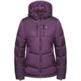 thumbnail image 1 of Little Donkey Andy Women's Warm Puffer Jacket Windproof Lightweiht Hooded Winter Coat Hiking Travel Ski Dark Purple XL, 1 of 7