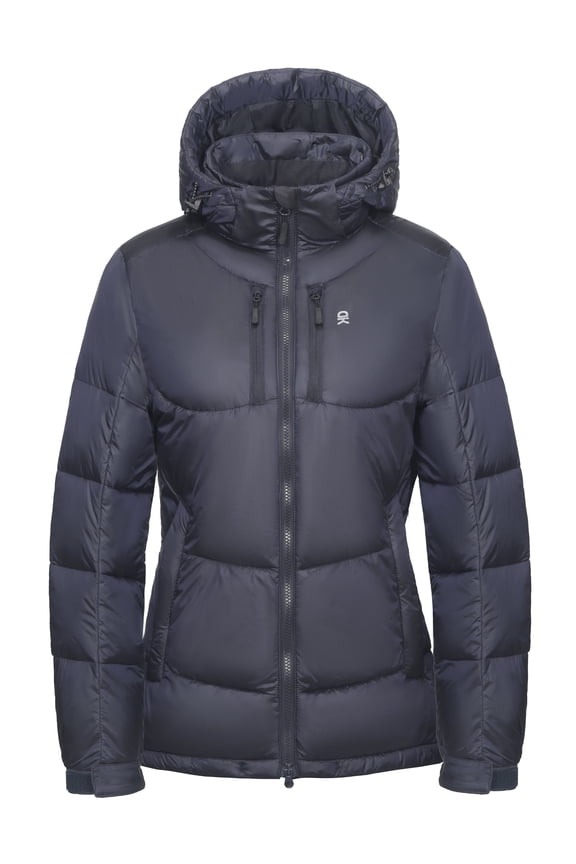 Women's Warm Puffer Jacket Windproof Lightweiht Hooded Winter Coat Hiking Travel Ski Ombre Blue S