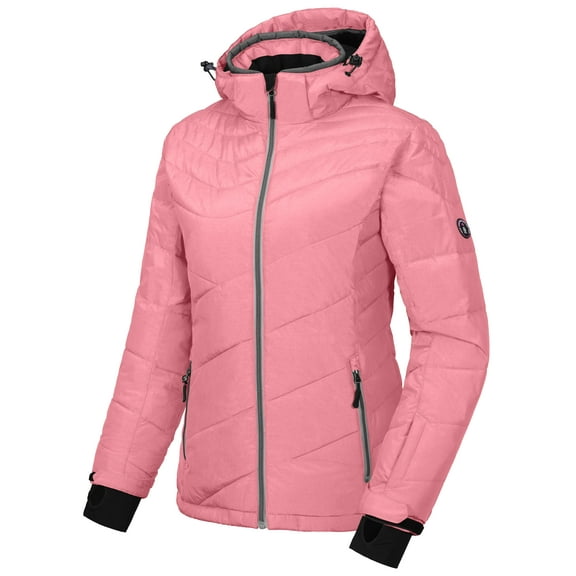 Little Donkey Andy Women's Warm Windproof Ski Insulated Jacket Water Repellent Winter Snowboarding Snow Coat With Detachable Hood Pink S