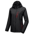 thumbnail image 1 of Women's Waterproof Breathable Hiking Travel Rain Jacket Lightweight Hooded Windbreaker Rain Shell Coat Black XS, 1 of 7