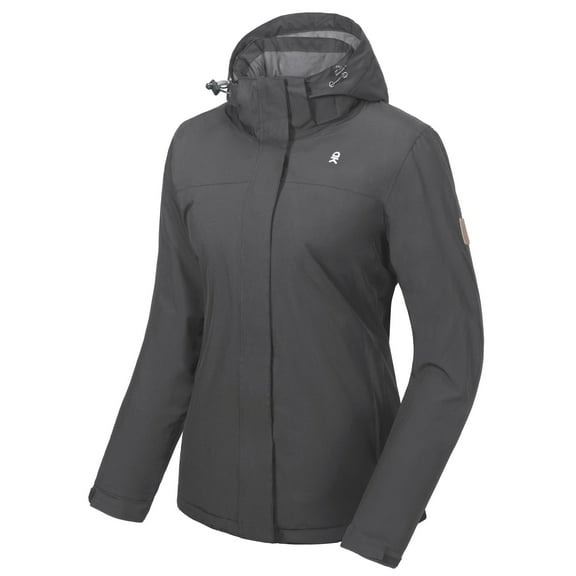 Little Donkey Andy Women's Waterproof Outdoor Ski Jacket Windproof Warm Coat with Detachable Hood Dark Grey M