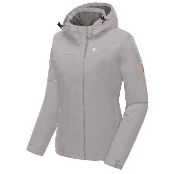 Little Donkey Andy Women's Waterproof Outdoor Ski Jacket Windproof Warm Coat with Detachable Hood Moonbeam Heather XXL