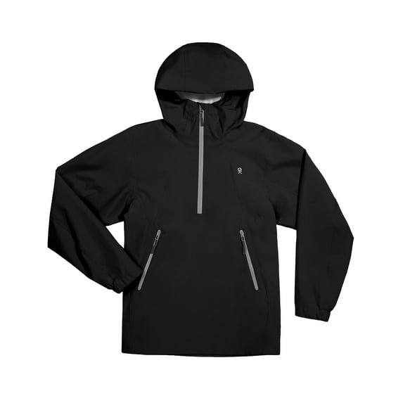 Little Donkey Andy Women's Waterproof Rain Jacket Half-Zip Pullover Lightweight Hoodie Anorak Windbreaker for Women Black Size XS