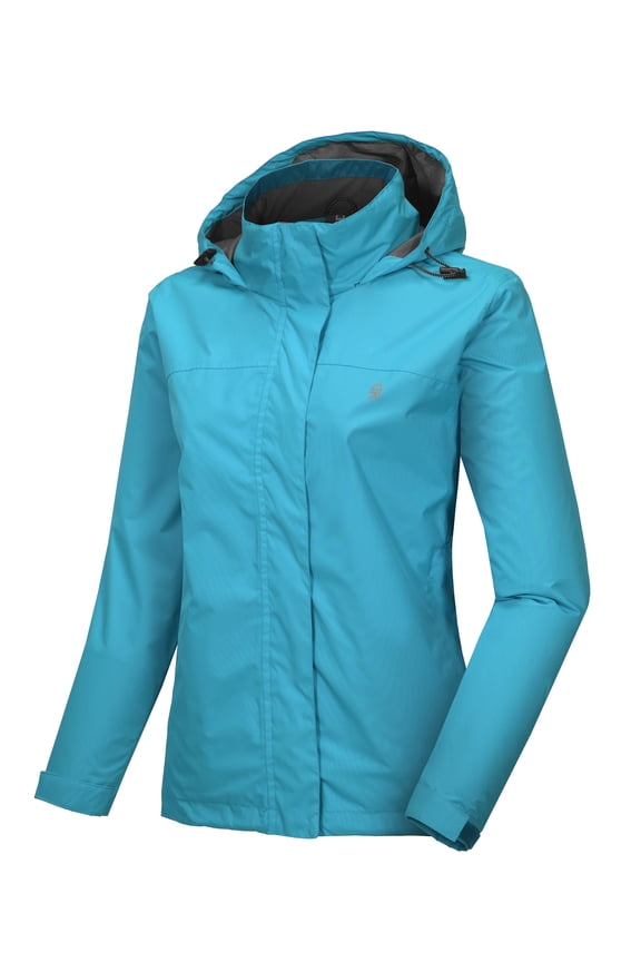 Women’s Waterproof Rain Jacket Lightweight Outdoor Windbreaker Rain Coat Shell for Hiking, Travel Aqua M