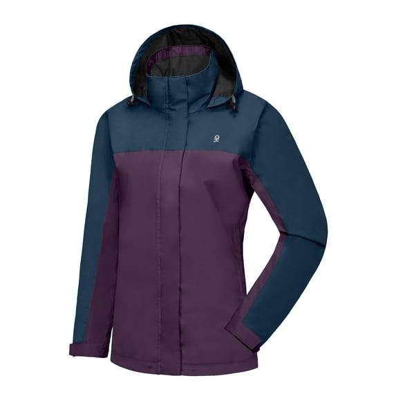 Little Donkey Andy Women's Waterproof Rain Jacket Lightweight Outdoor Windbreaker Rain Coat Shell for Hiking,Travel Dark Dark Blue/Purple L