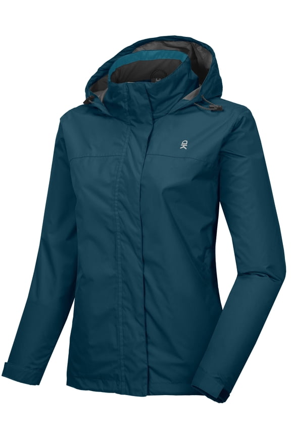 Women’s Waterproof Rain Jacket Lightweight Outdoor Windbreaker Rain Coat Shell for Hiking, Travel Mosaic Blue XL