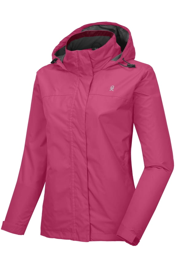 Women’s Waterproof Rain Jacket Lightweight Outdoor Windbreaker Rain Coat Shell for Hiking, Travel Rose XL