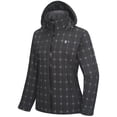 thumbnail image 1 of Women's Waterproof Rain Jacket Lightweight Windbreaker Breathable Raincoat with Hood for Outdoor Hiking (Black Plaid XL), 1 of 7