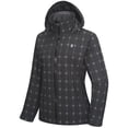 thumbnail image 1 of Little Donkey Andy Women's Waterproof Rain Jacket Lightweight Windbreaker Breathable Raincoat with Hood for Outdoor Hiking (Black Plaid XL), 1 of 7