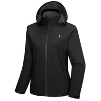 Little Donkey Andy Women's Waterproof Rain Jacket Lightweight Windbreaker Breathable Raincoat with Hood for Outdoor Hiking (Black XS)