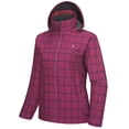 thumbnail image 1 of Women's Waterproof Rain Jacket Lightweight Windbreaker Breathable Raincoat with Hood for Outdoor Hiking (Purple Plaid L), 1 of 7
