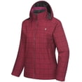 thumbnail image 1 of Little Donkey Andy Women's Waterproof Rain Jacket Lightweight Windbreaker Breathable Raincoat with Hood for Outdoor Hiking (Red Plaid XS), 1 of 7