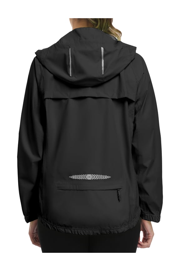 Women's Waterproof Windbreaker Lightweight Packble Cycling Jacket for Biking, Running Black L