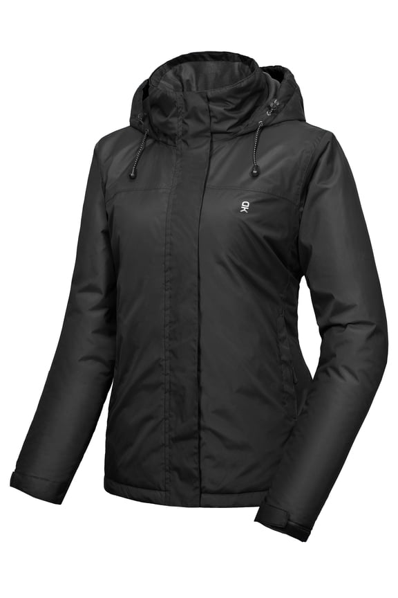Women's Waterproof & Windproof Ski/Snowboard Jacket,Warm Winter Coat for Mountain, Snow & Rain Conditions Black 2XL