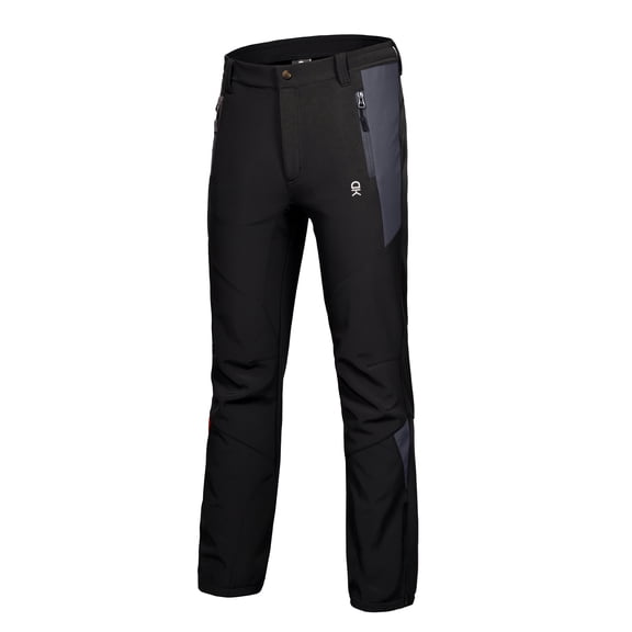 Women’s Winter Hiking Ski Snowboarding Pants, Softshell Pants, Fleece Lined and Water Repellant Black Size M