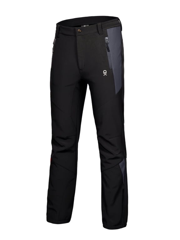 Women’s Winter Hiking Ski Snowboarding Pants, Softshell Pants, Fleece Lined and Water Repellant Black Size M