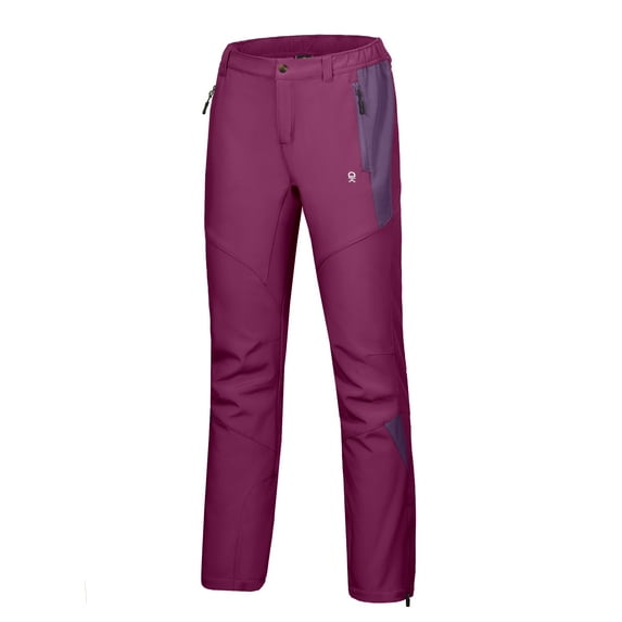Little Donkey Andy Women’s Winter Hiking Ski Snowboarding Pants, Softshell Pants, Fleece Lined and Water Repellant Purple M