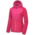 thumbnail image 1 of Little Donkey Andy Womens Insulated Hiking Jacket Warm Sherpa Fleece Zip Up Running Hybrid Jacket Hooded Light Soft Rose XL, 1 of 7