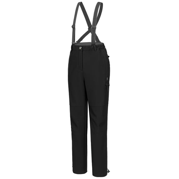 Little Donkey Andy Womens Insulated Ski Bibs Snow Pants Water Resistant Snowboard Softshell Pants with Suspenders Black XL