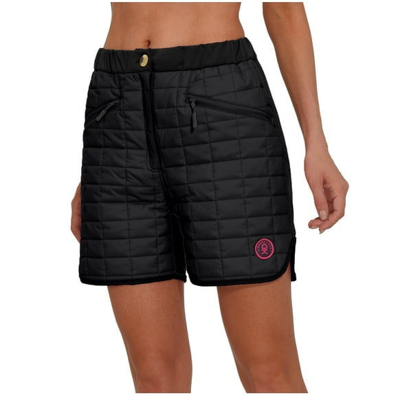 Little Donkey Andy Womens Lightweight Quilted Puffer Shorts Winter Warm Outdoor Hiking Running Black M