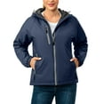 thumbnail image 1 of Little Donkey Andy Womens Warm Recycle Insulated Jacket Hooded Lightweight Windproof Winter Coat Hiking Travel Dark Blue L, 1 of 6