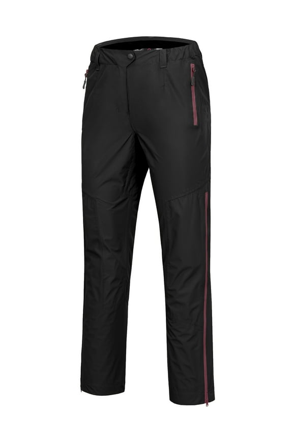 Womens Waterproof Lightweight Rain Pants Windproof Overpants Hiking Fishing Outdoor Black L
