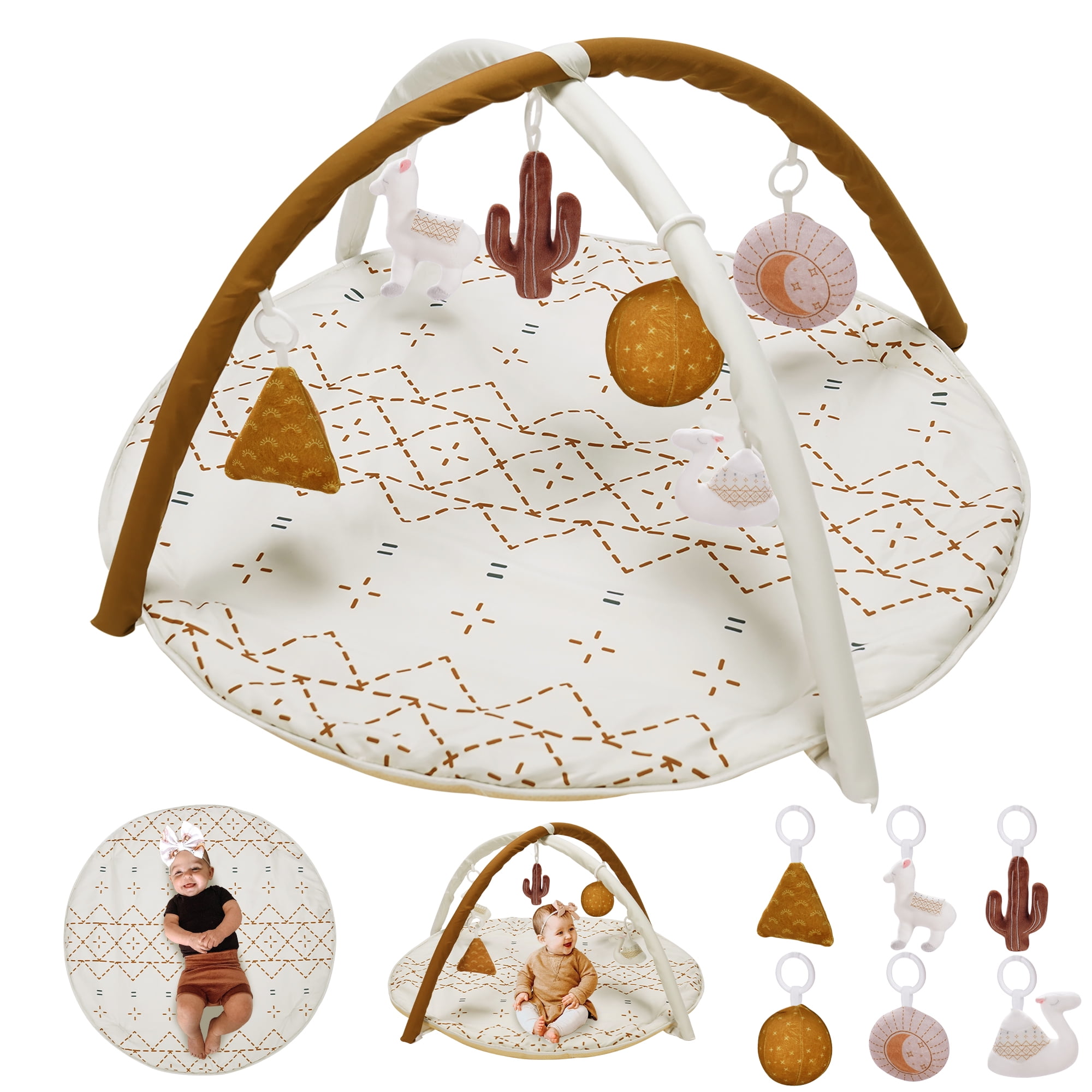 6 Piece Baby Play Mat with Toys Neutral Color Malawi Ubuy