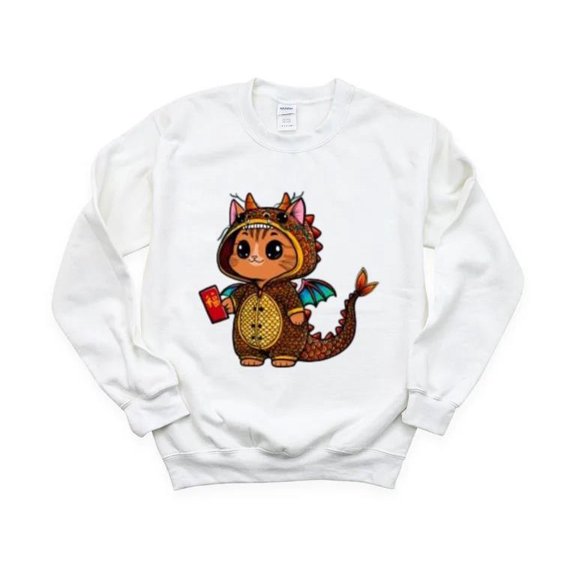 Little Dragon Cute Tiny Mythical Creature Fantasy Small Sweatshirt, for men & women, up to size 5XL