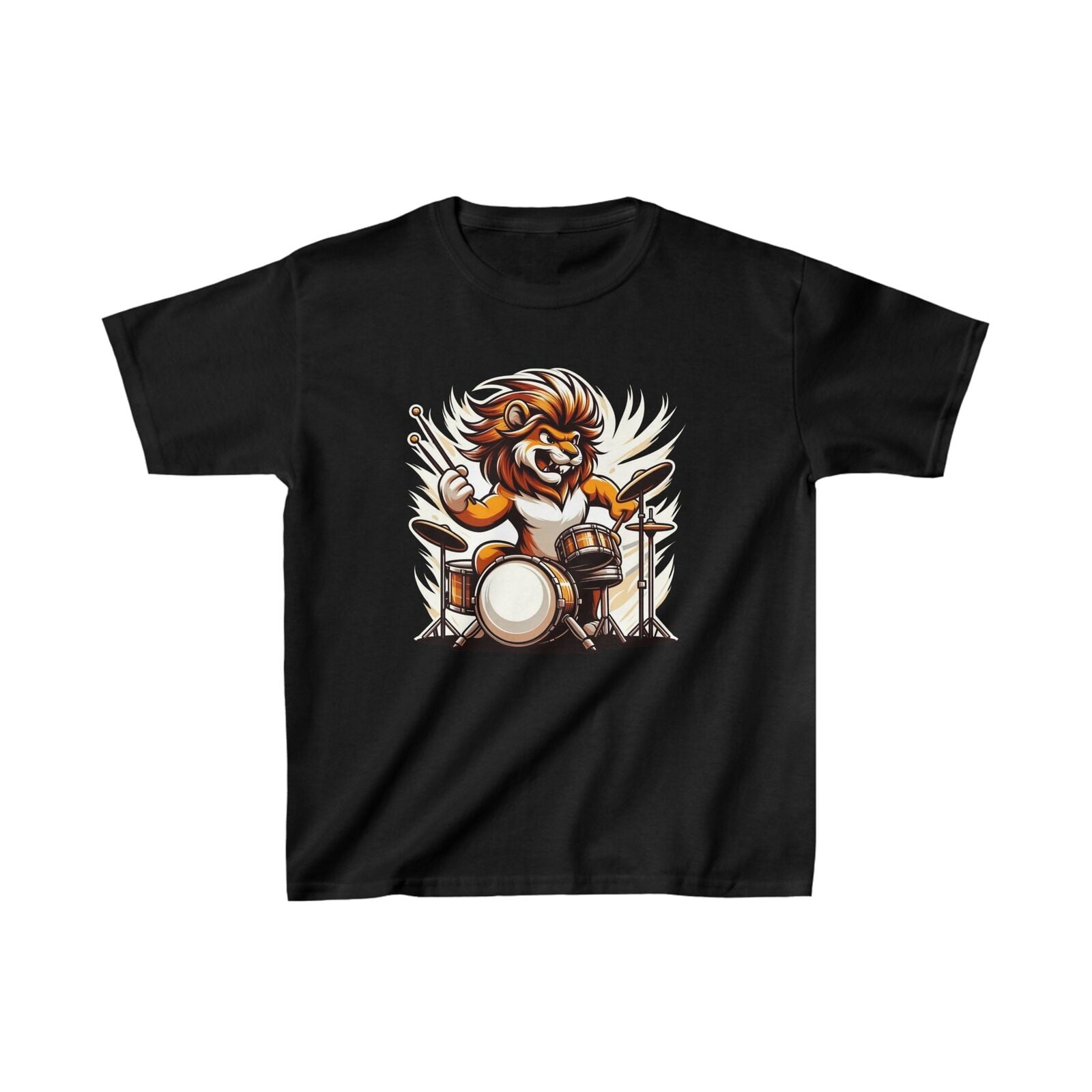 Little Drummer Roar Lion Band Star Kids' Rock Tee!