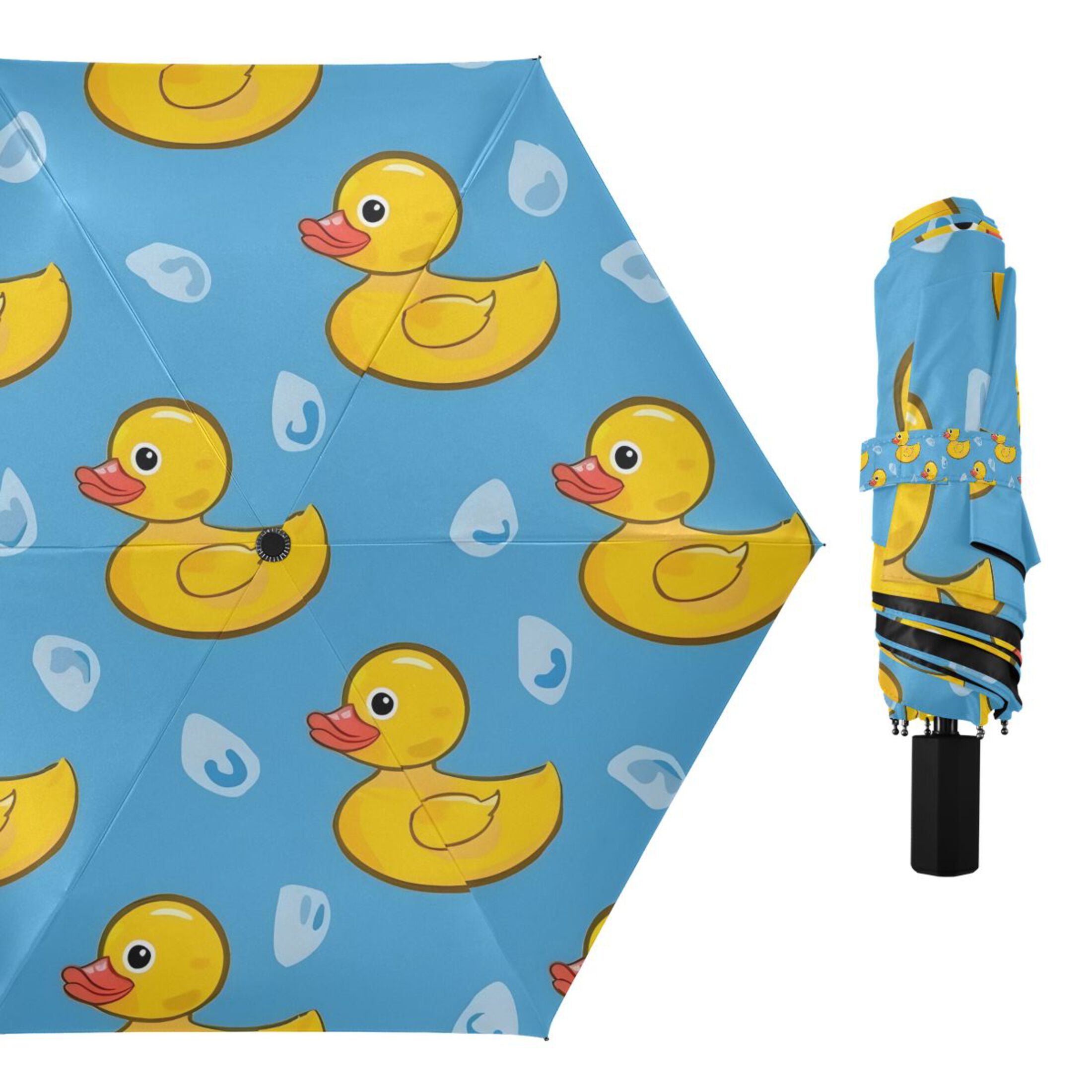 Little Duck on Water Compact Sun Umbrella Windproof Travel Umbrellas for Rain Strong Portable UV Protection