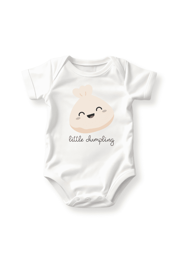Little Dumpling Baby Bodysuit, Newborn Outfit, Baby Clothes, Gift&nbsp;for&nbsp;Children 3-6m White