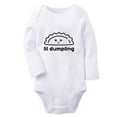 thumbnail image 1 of Little Dumpling Wonton Dimsum Bao Funny Rompers, Newborn Baby Unisex Bodysuits, Infant Jumpsuits, Toddler 0-12 Months Kids Long Sleeves Oufits (White, 0-6 Months), 1 of 4