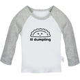 thumbnail image 1 of Little Dumpling Wonton Dimsum Bao Funny T shirt For Baby, Newborn Babies T-shirts, Infant Tops, 0-24M Kids Graphic Tees Clothing (Long Gray Raglan T-shirt, 18-24 Months), 1 of 4