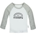 thumbnail image 1 of Little Dumpling Wonton Dimsum Bao Funny T shirt For Baby, Newborn Babies T-shirts, Infant Tops, 0-24M Kids Graphic Tees Clothing (Long Gray Raglan T-shirt, 18-24 Months), 1 of 4