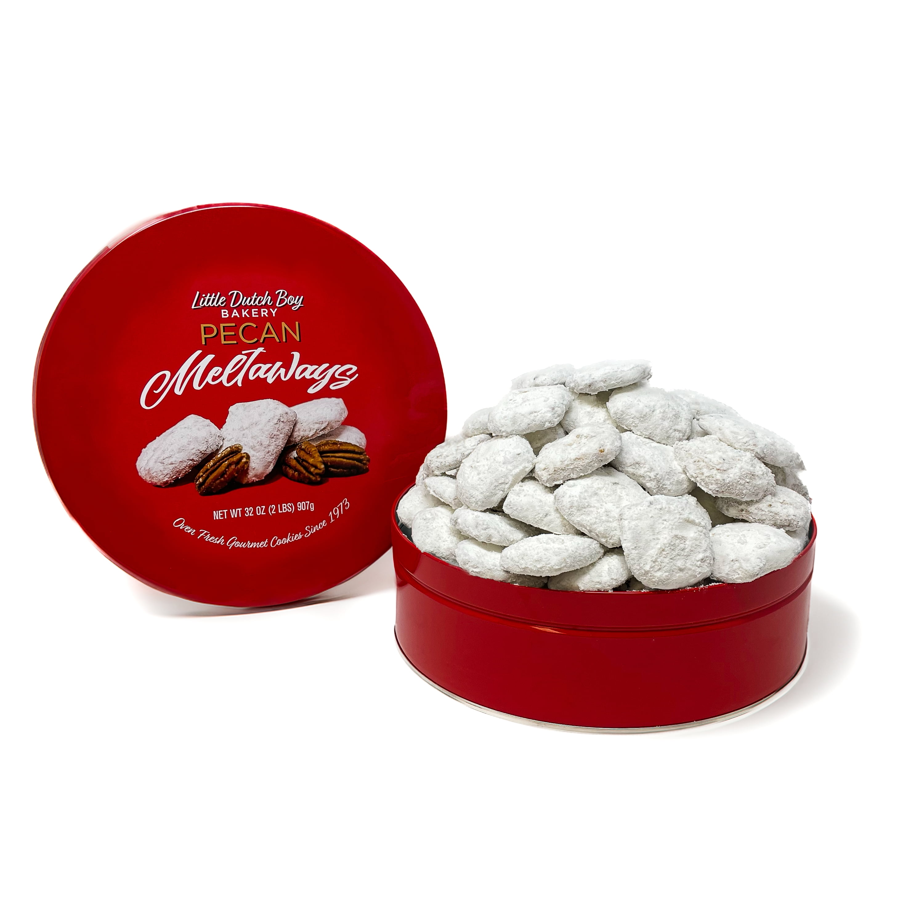 Little Dutch Boy Bakery Pecan Meltaway Baked Gourmet Cookie Tin, 32 oz, Approx. 60 Count