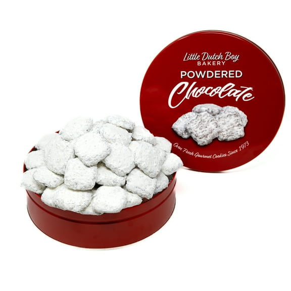 Little Dutch Boy Bakery Powdered Chocolate Baked Gourmet Cookie Tin, 32 oz, Approx. 70 Count