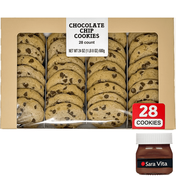 Little Dutch Boy Bakery Semi-Sweet Baked Soft Chocolate Chip Cookies, Family Size, 28 Count, 24 oz, Ready to Serve