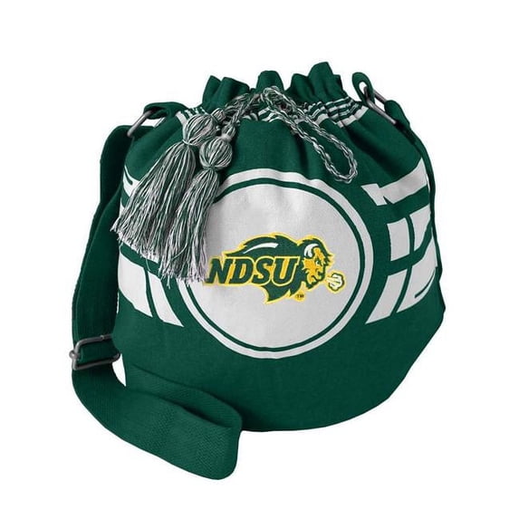 Little Earth 100117-NDSU-GREN NCAA Ripple Drawstring Bucket Bag, Green - North Dakota State Bison