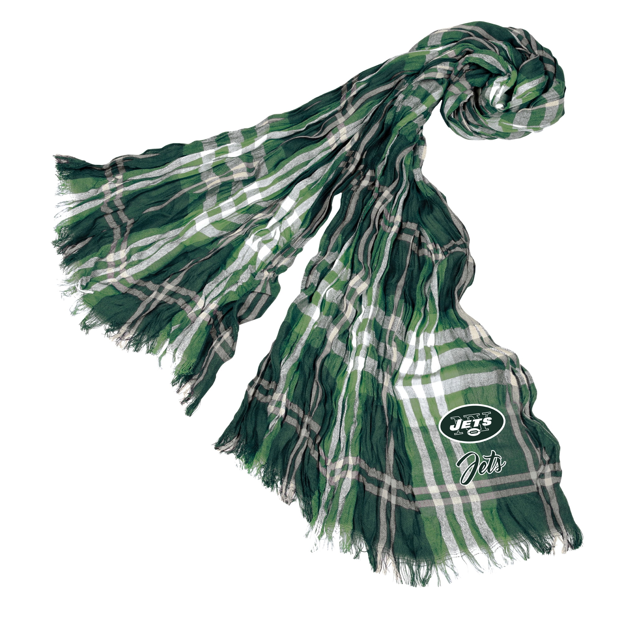 Little Earth - NFL Crinkle Plaid Scarf, New York Jets