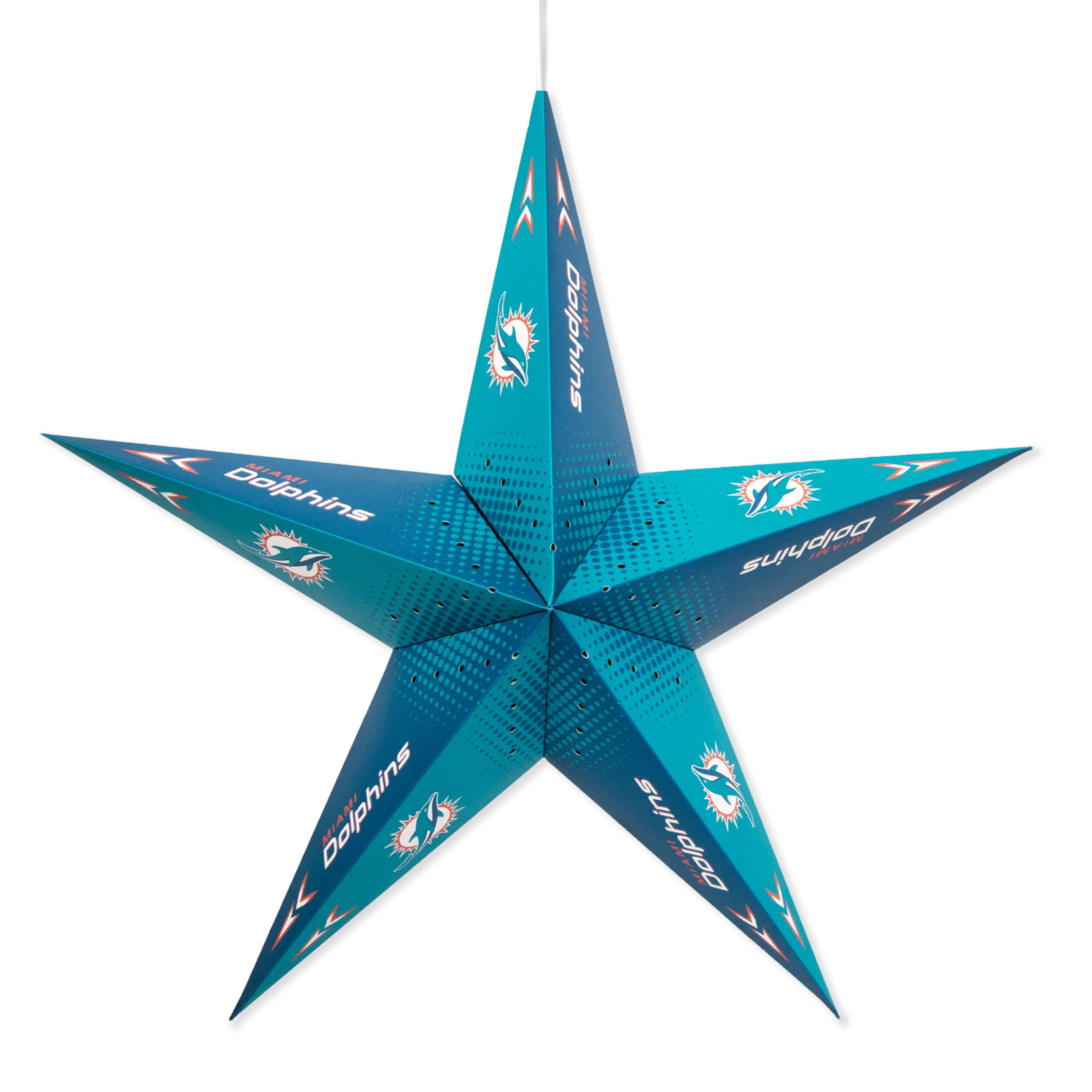 Little Earth - NFL Licensed Paper Star Lantern, Miami Dolphins