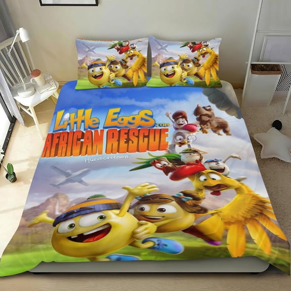 Little Eggs An African Rescue Themed Bed Sheet Set Three Piece Set 53x79 In ches Comfortable And Skin Friendly Unique Design Creating A Star Studded Night Home Gifts For Family Friends fans