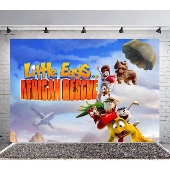 Little Eggs An African Rescue Backdrop Banner Party Supplies Poster Movie Theme Background for Photography Birthday Decorations